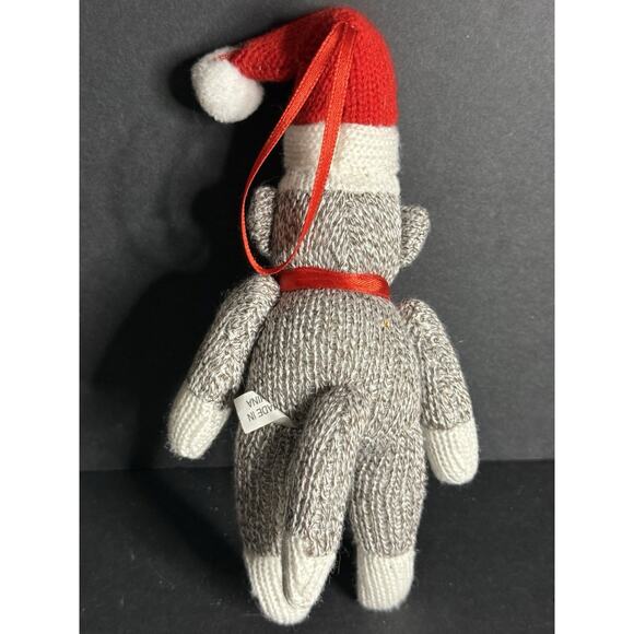 Sock Monkey Christmas Ornament Holiday Decor Whimsy 7” - Picture 2 of 3